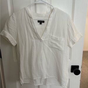 J. Crew Women's White Gauze V-Neck Top-XS